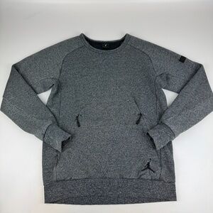 Nike Air Jordan Mens Size M ICON Fleece Retro Crewneck Sweatshirt Gray